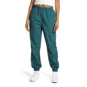 Bp Nordstrom NWT Nylon Track Pants Green Moss Sz XS Elastic Waist Adjustable